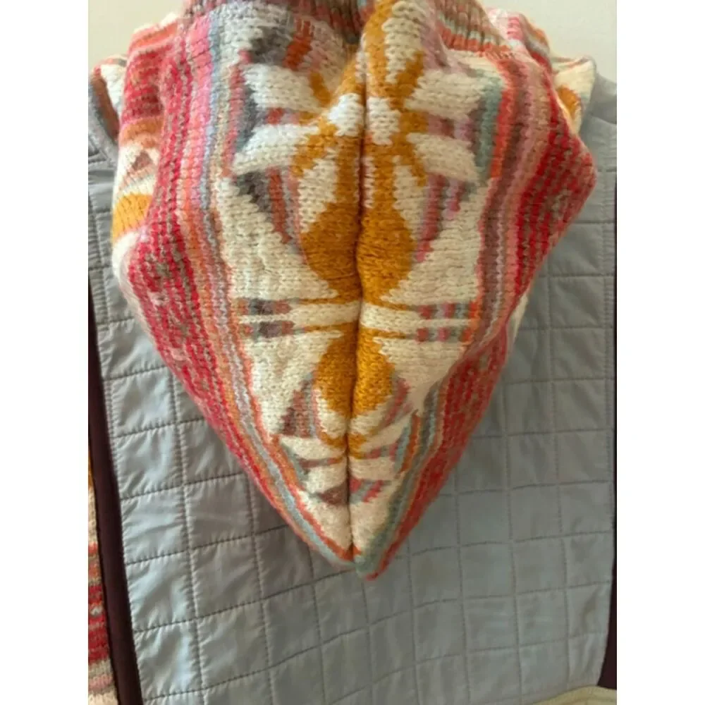 Free People Movement Quilted Hooded Pullover | Women's XL Fair Isle | Worn Once